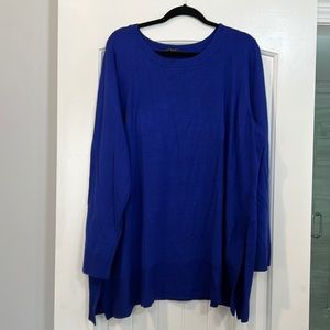 Royal blue crew neck tunic sweater sz 3x